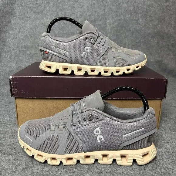 On Cloud 5 Zinc Gray Mesh Athletic Running Shoes Womens Size 7.5 US 59.98883 - Picture 2 of 9